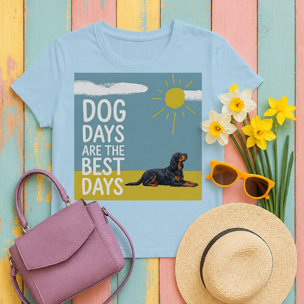 Dog Days Are the Best Days Gordon Setter T-Shirt in Light Blue