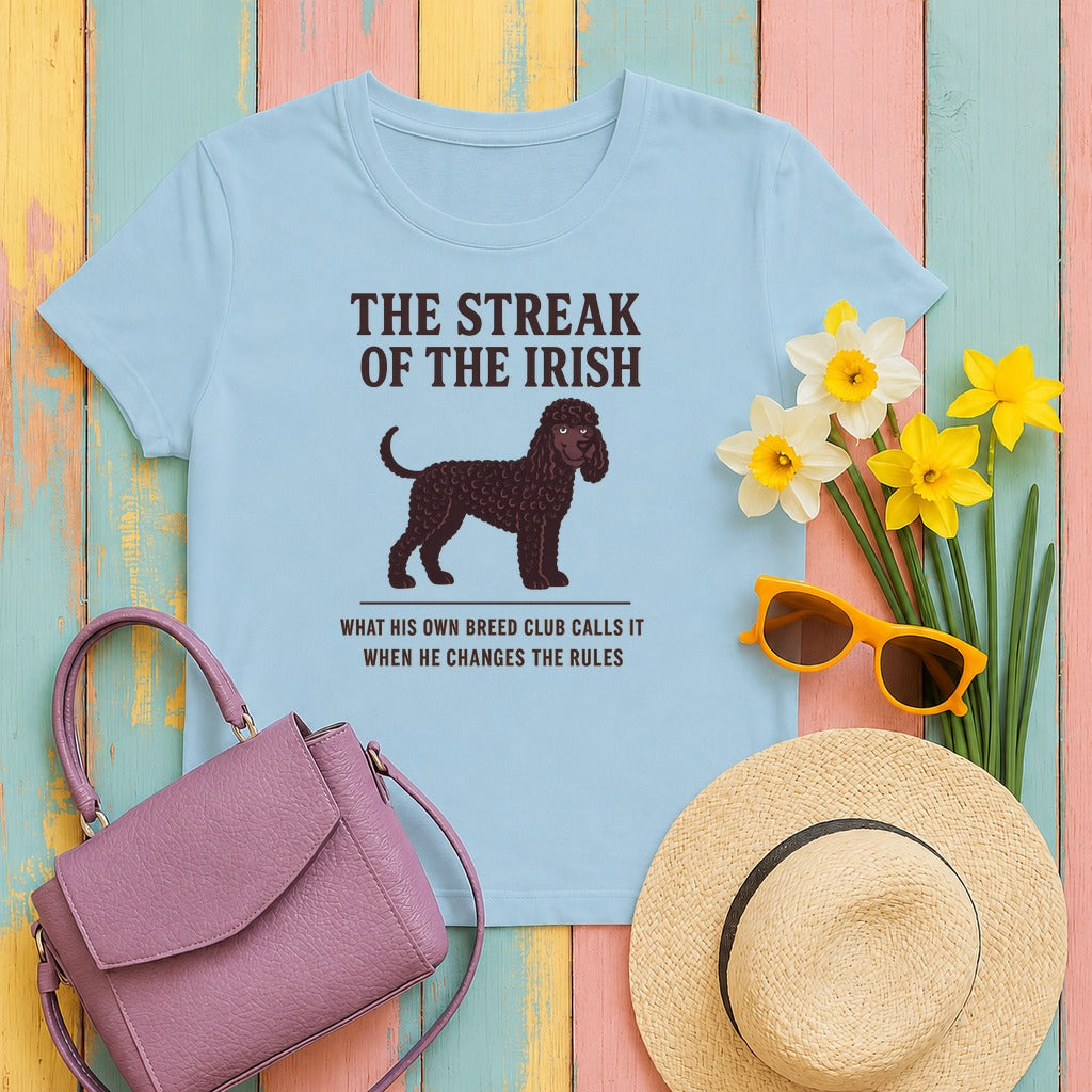 Irish Water Spaniel The Streak Of The Irish Tee in Light Blue
