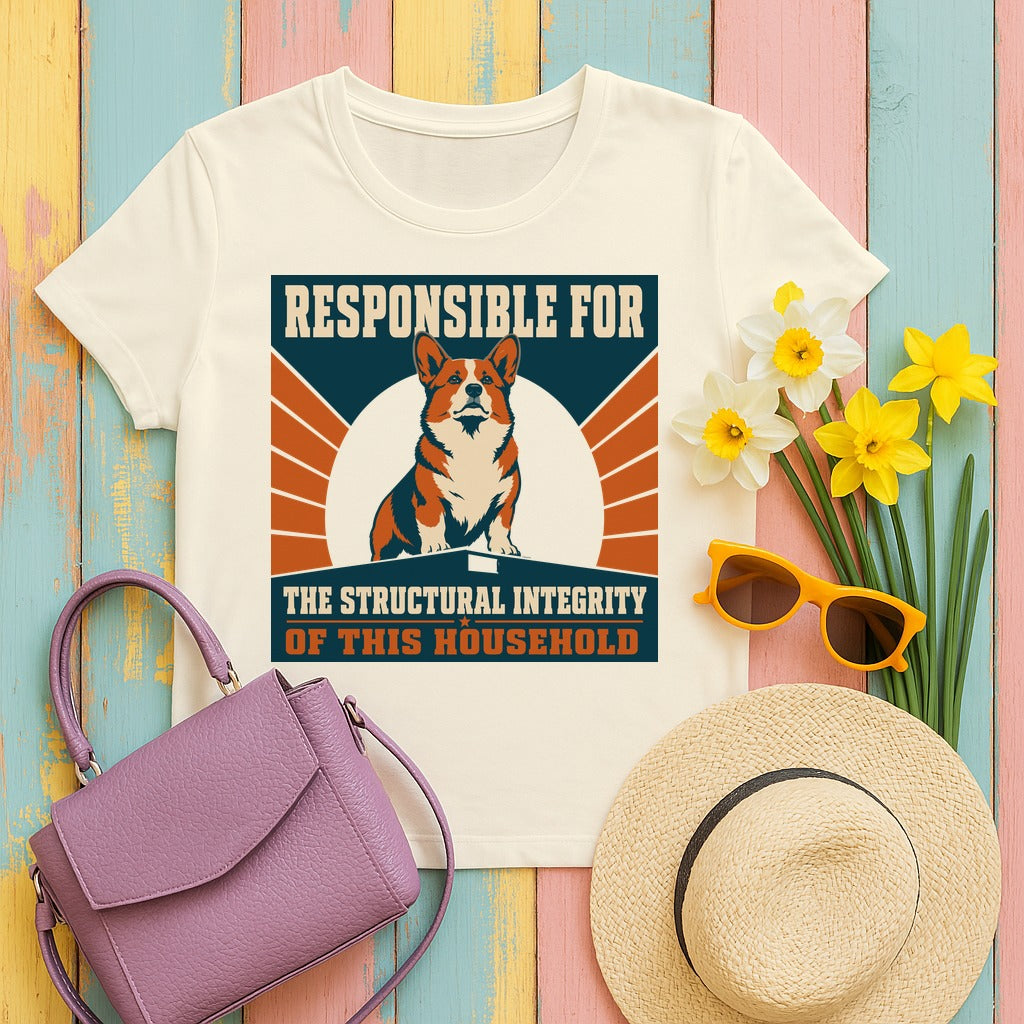 Structural Integrity Corgi Graphic T-shirt in Natural