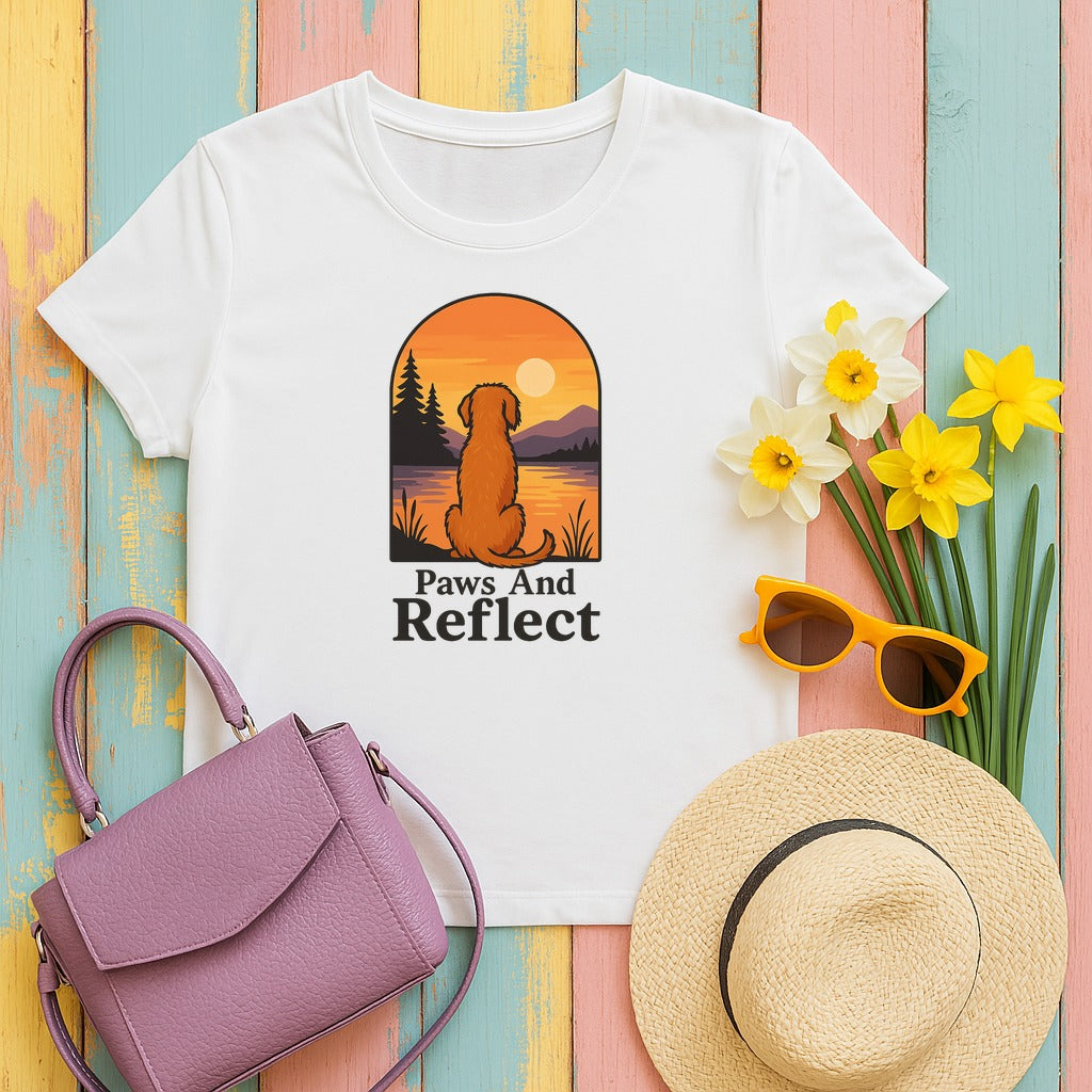Wirehaired Vizsla Paws and Reflect Tee in White