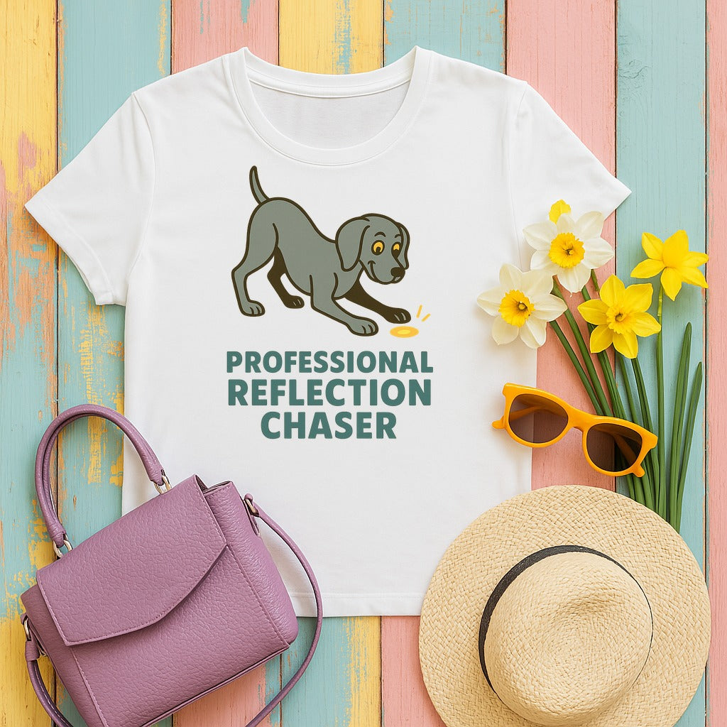 Weimaraner Reflection Chaser Tee in White