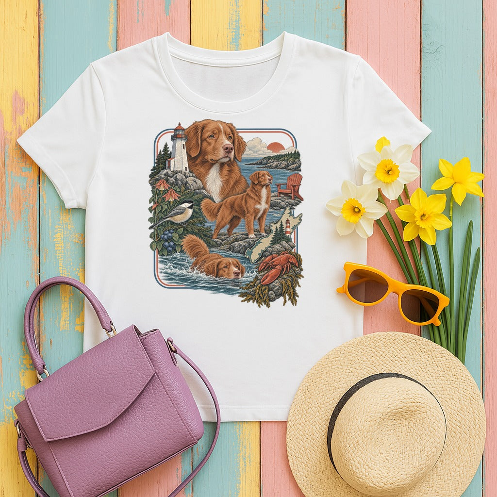 Nova Scotia Duck Tolling Retriever Heritage tee, White