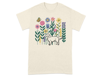 Colorful Floral Design with Cute Dog T-shirt product