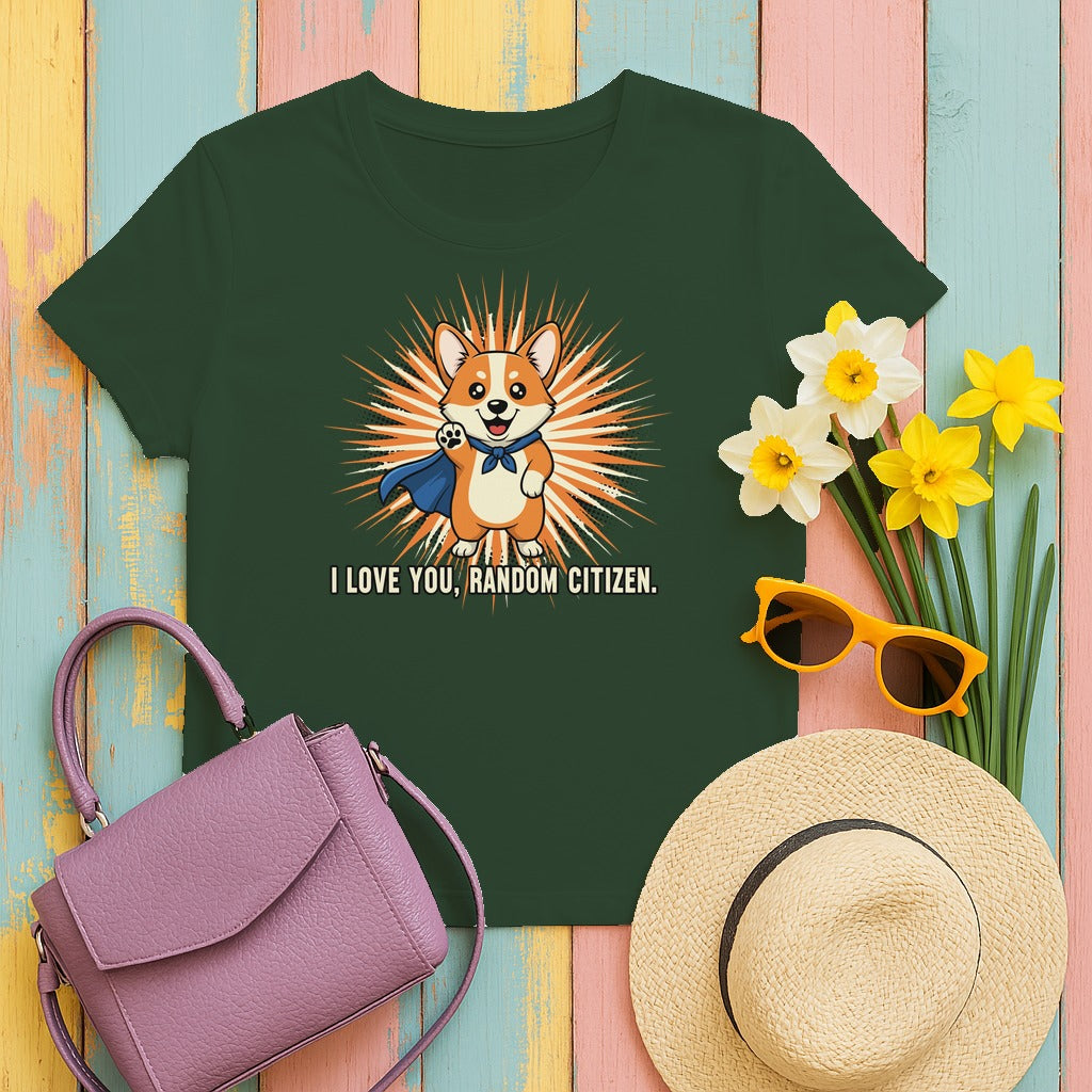 Random Citizen Super Corgi T-Shirt in Forest Green