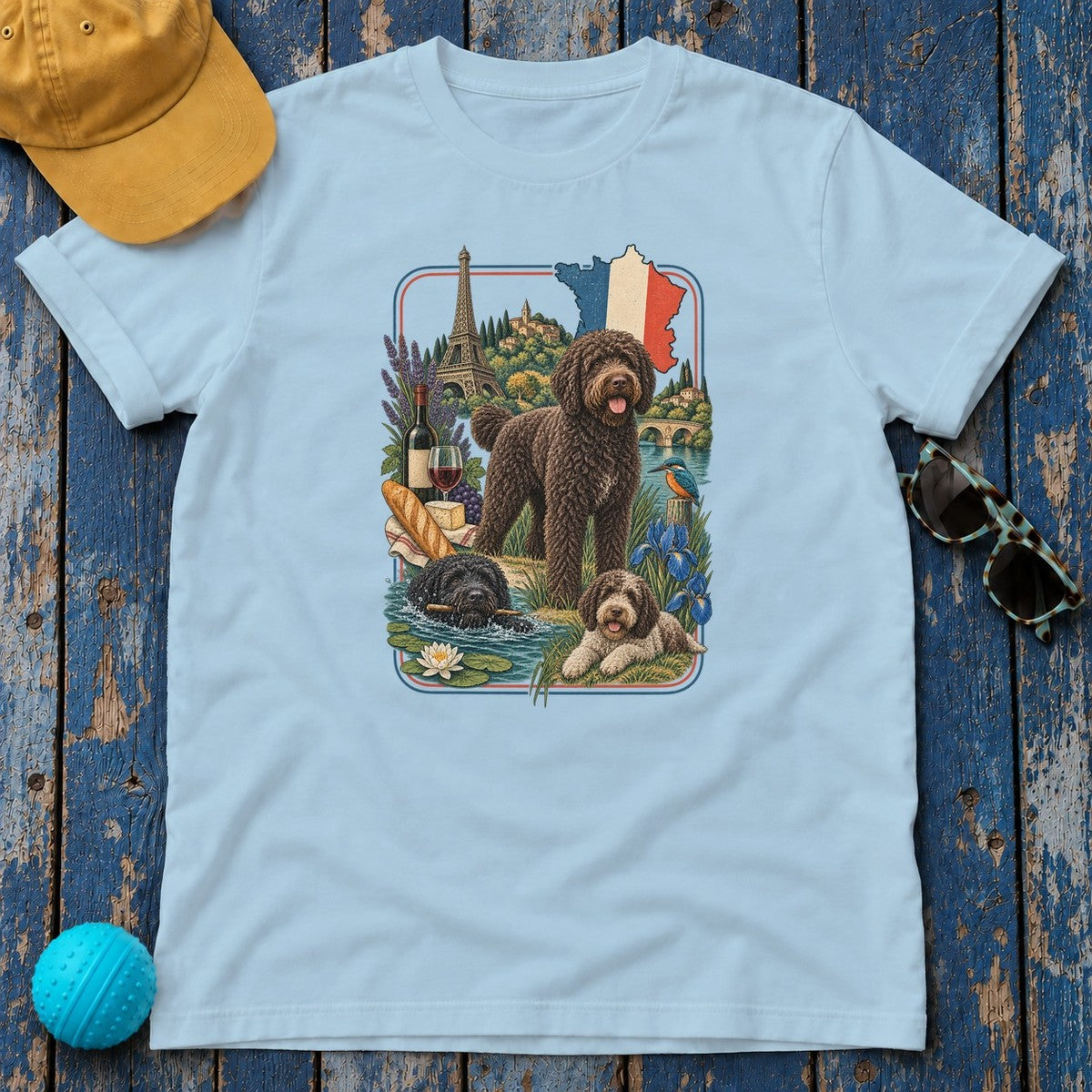 Barbet France Heritage T-Shirt in Light Blue