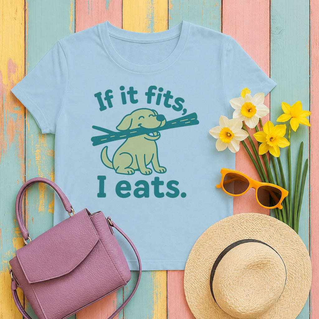 If It Fits I Eats T-Shirt in Light Blue
