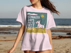 White t-shirt with graphic "Schnauzer Days Are The Best Days" and a dog illustration.