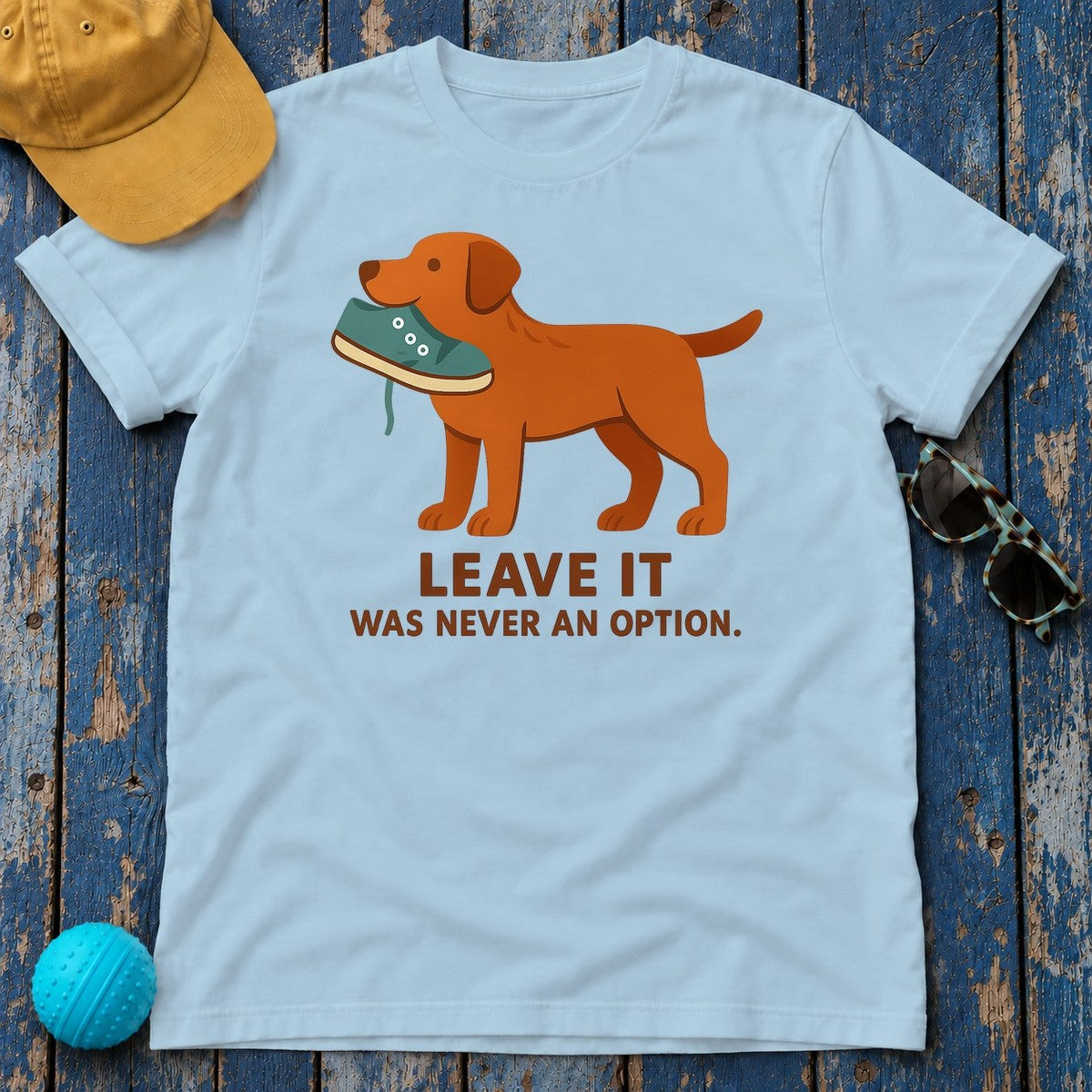 Sedge Chesapeake Bay Retriever Leave It Tee in Light Blue