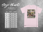 Gildan 5000 size chart with "Sniff First Ask Questions Later" graphic.