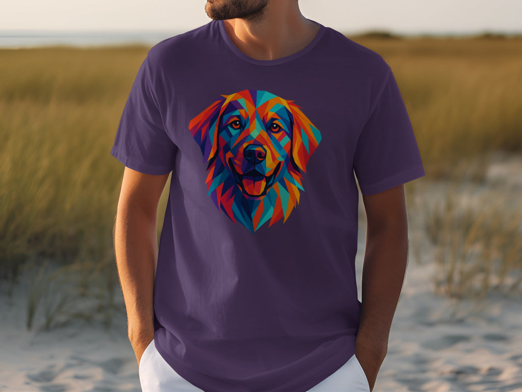 Colorful Dog Illustration Purple T-shirt product