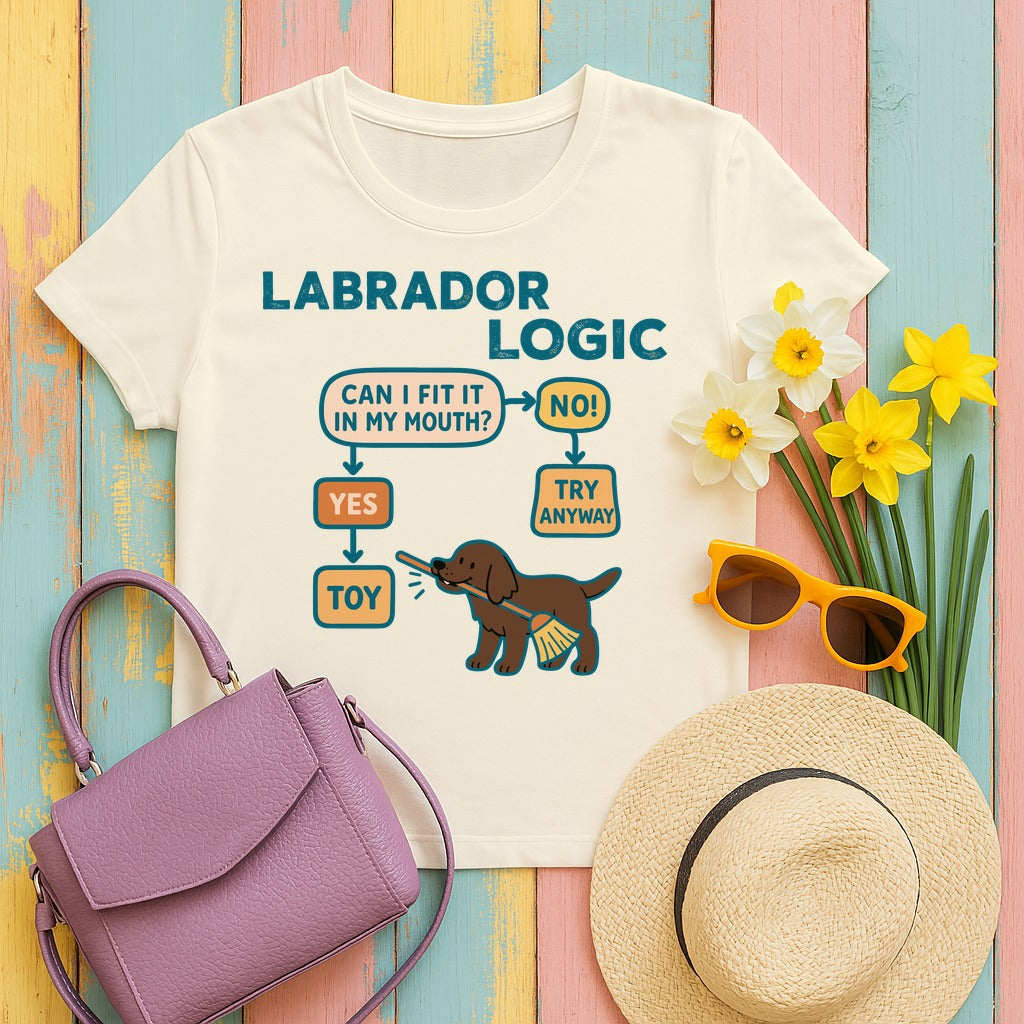 Labrador Retriever — Chocolate Labrador Logic Flowchart T-Shirt in Natural