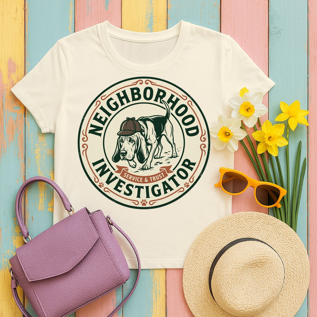 Neighborhood Investigator Bloodhound T-Shirt in Natural