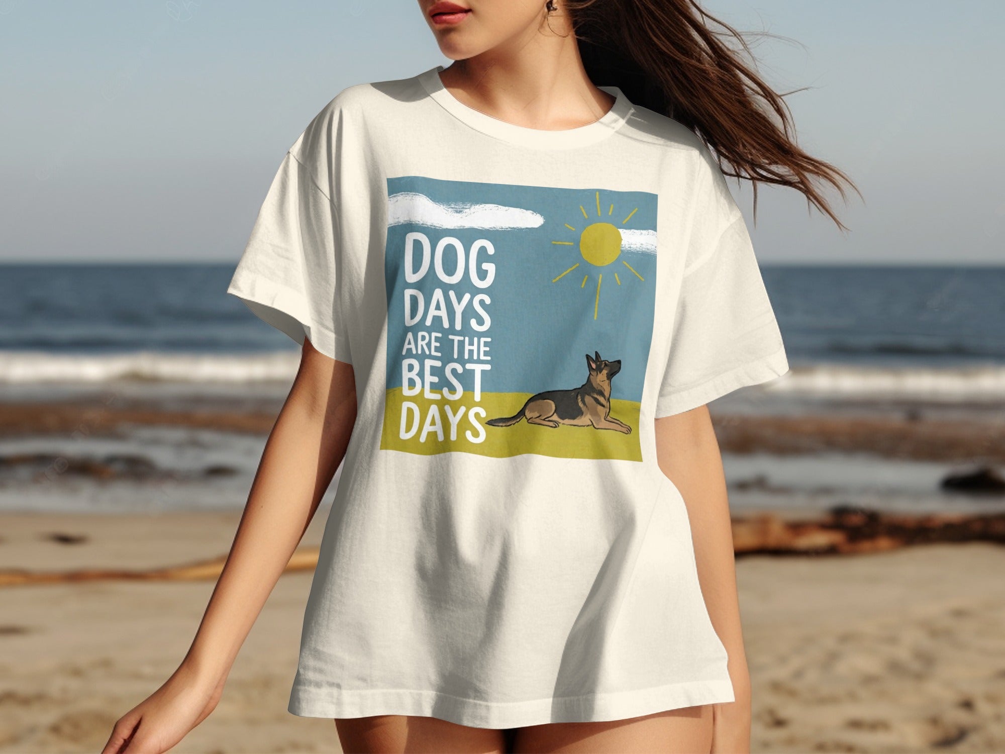 Dog Days Are The Best Days Sun and Dog Graphic Shirt
