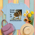 Every Walk Is An Investigation Beagle T-Shirt in Light Blue
