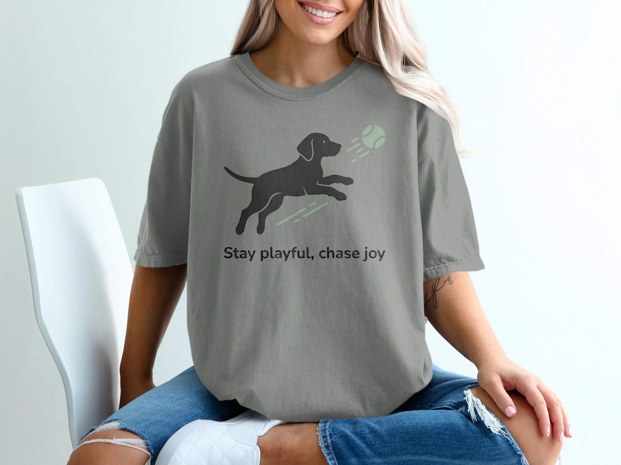 Stay Playful Chase Joy Labrador Graphic Shirt