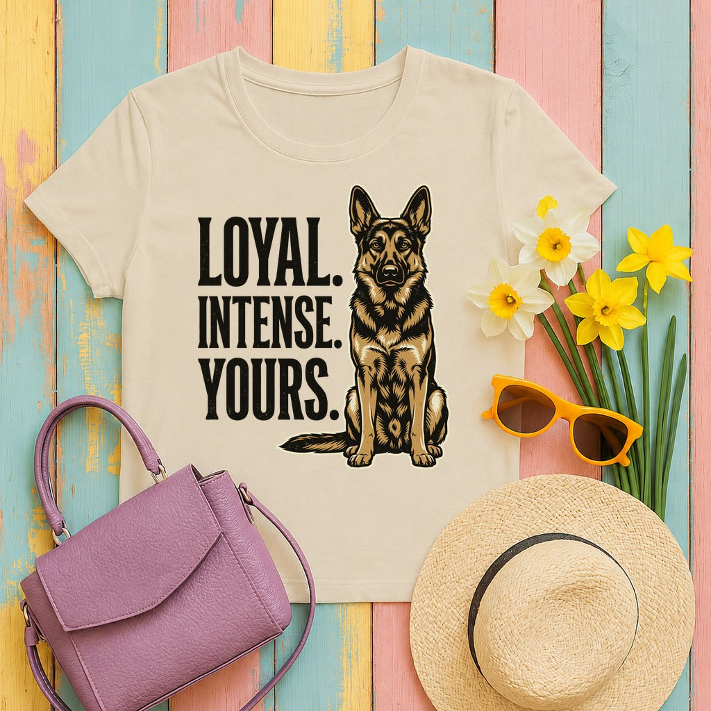 Loyal Spirit German Shepherd Graphic T-Shirt in Sand