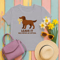 Liver Flat-Coated Retriever Leave It Tee in Athletic Heather