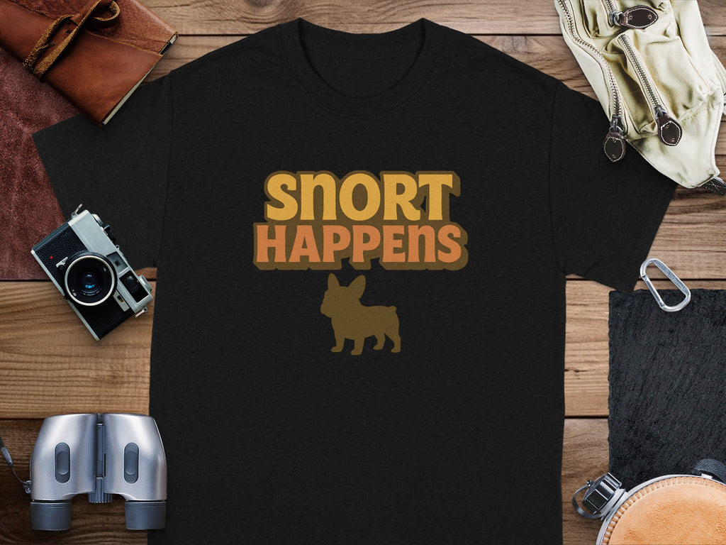Snort Happens Graphic T-Shirt with Bulldog Silhouette