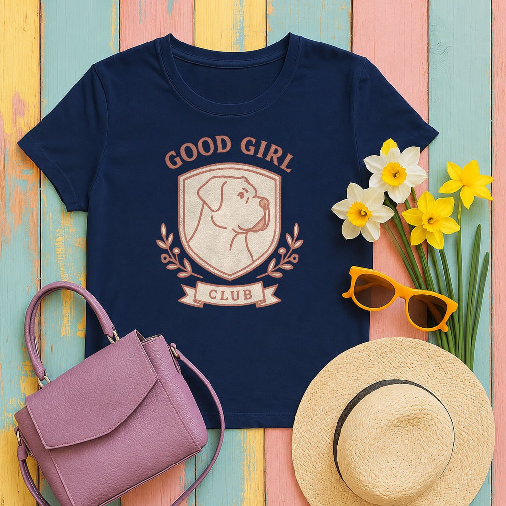 Cane Corso Good Girl Club Tee in Navy