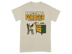 Beagle dog jumps onto a counter for food on a t-shirt.