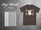 Gildan 5000 t-shirt size chart with width and length measurements in inches.