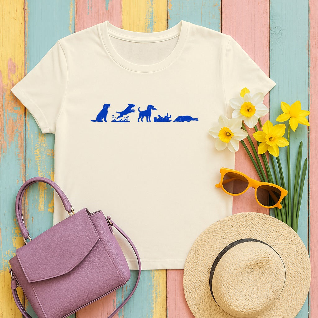 Playful Pup Progression T-Shirt in Natural