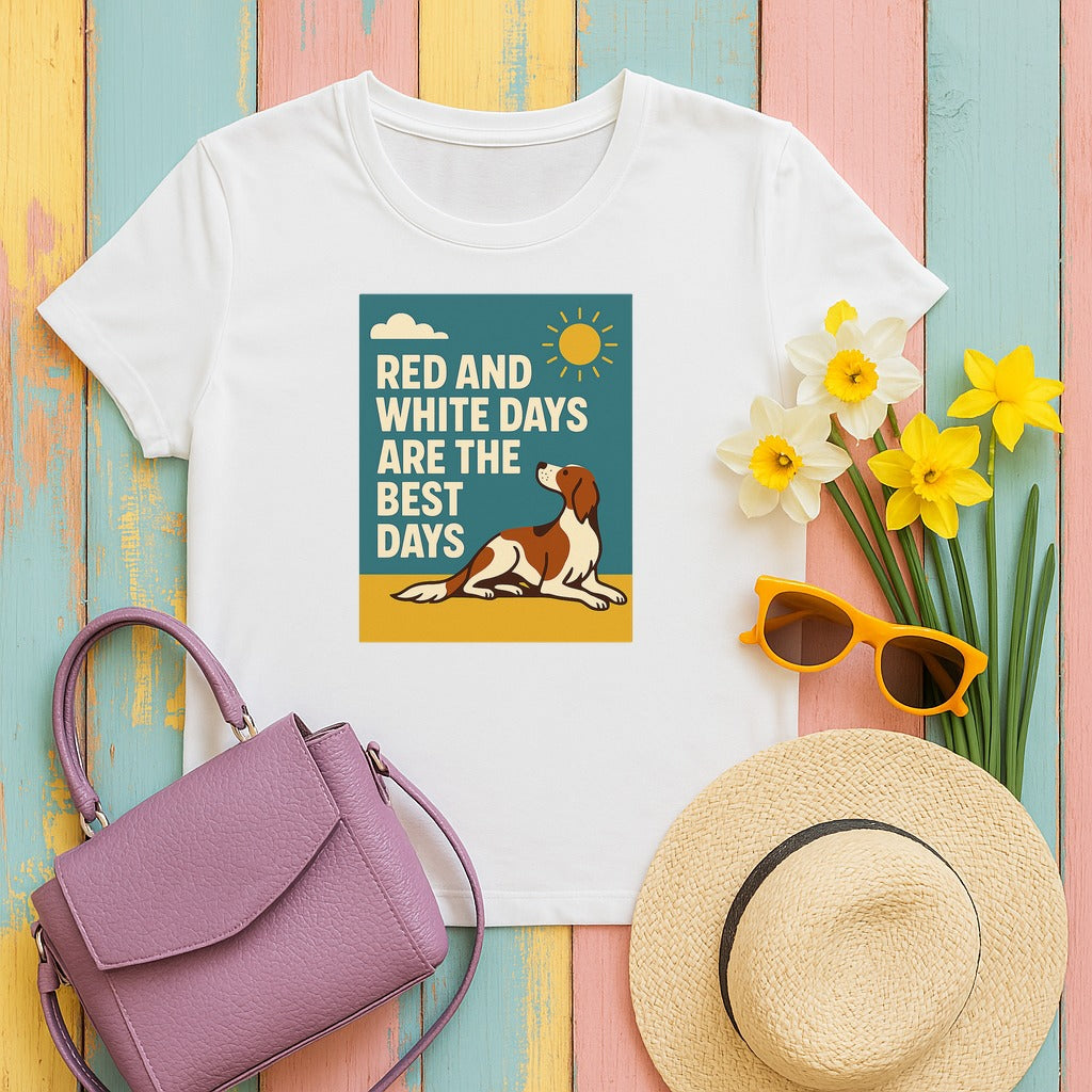 Irish Red and White Setter Days Are the Best Days Tee in White