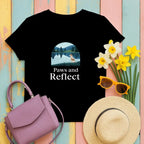 Paws and Reflect Dog Landscape Design for Nature Lover T-Shirt Black T-shirt