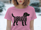Cute Labrador Graphic Print Pink Tee Shirt