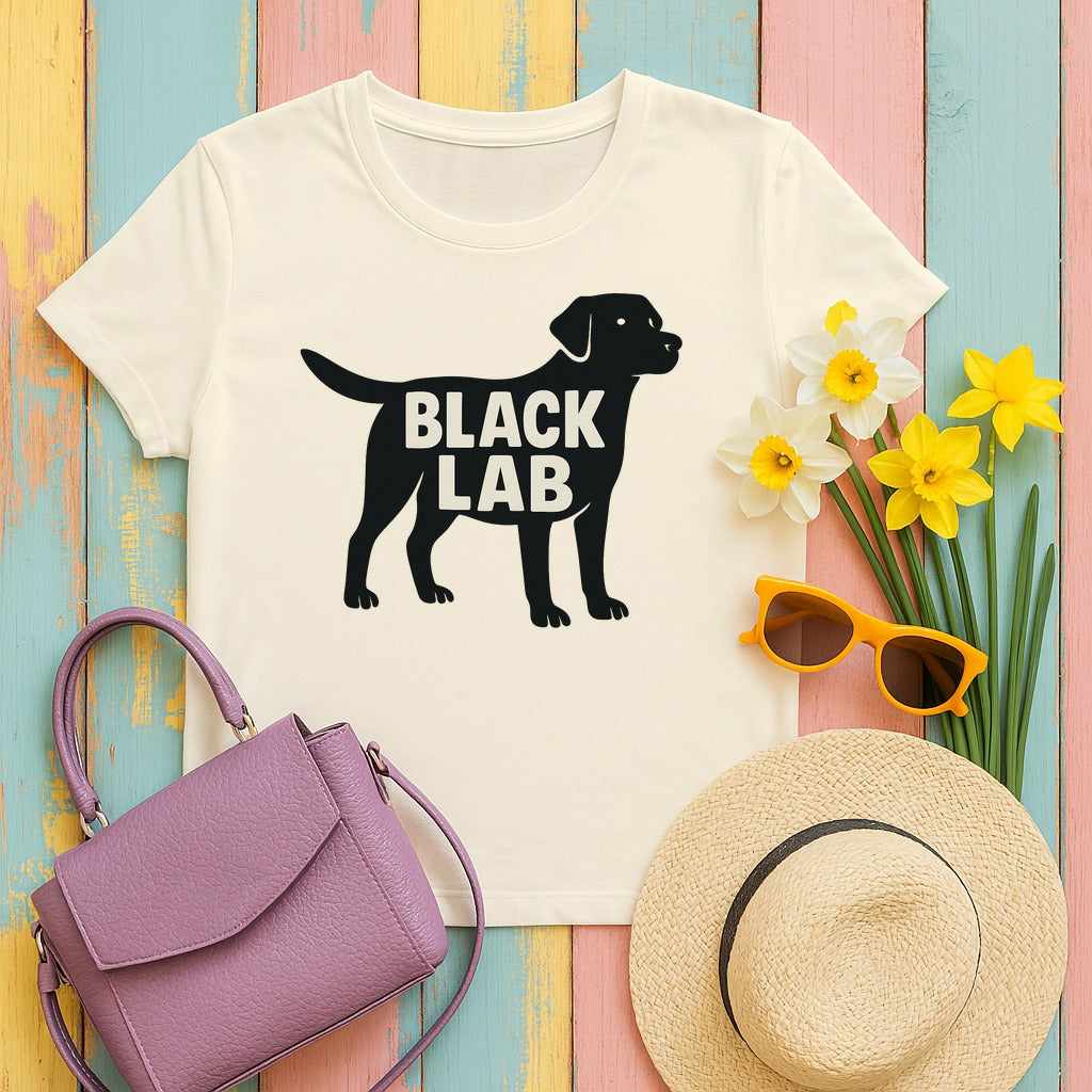Black Lab Silhouette T-shirt in Natural