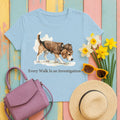 Every Walk: Beagle Investigator T-Shirt in Light Blue