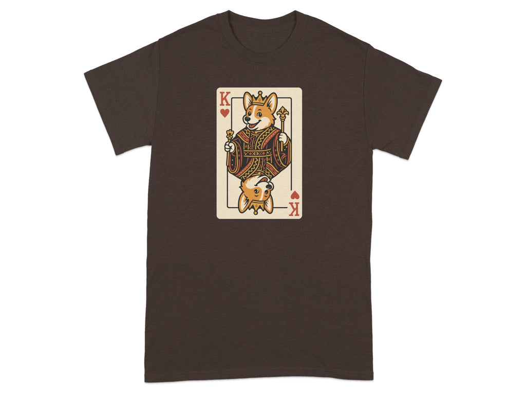 King Playing Card Dog Print Casual Wear Shirt
