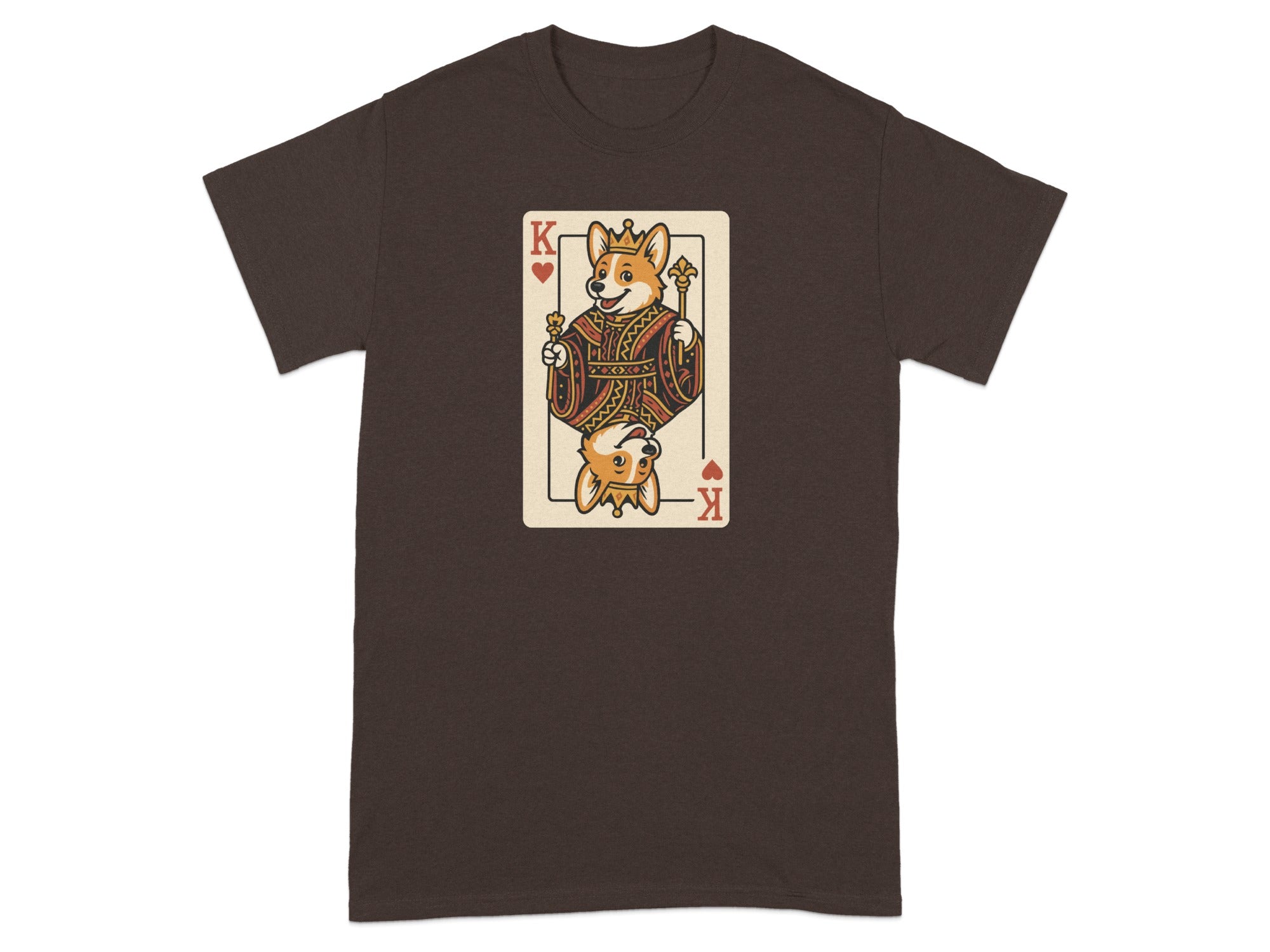 King Playing Card Dog Print Casual Wear Shirt
