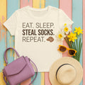 Daily Dog Routine Graphic T-Shirt in Natural