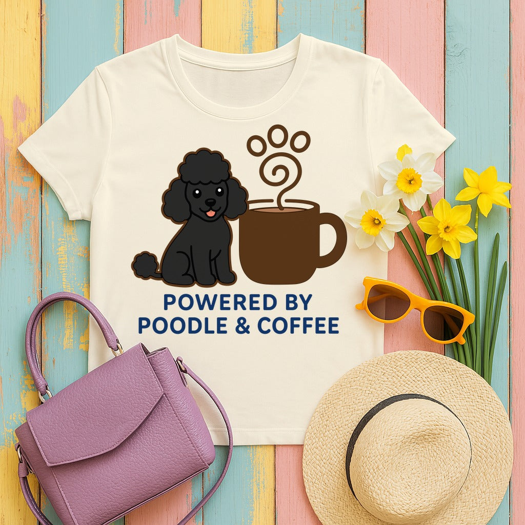 Poodle & Coffee Power T-Shirt in Natural
