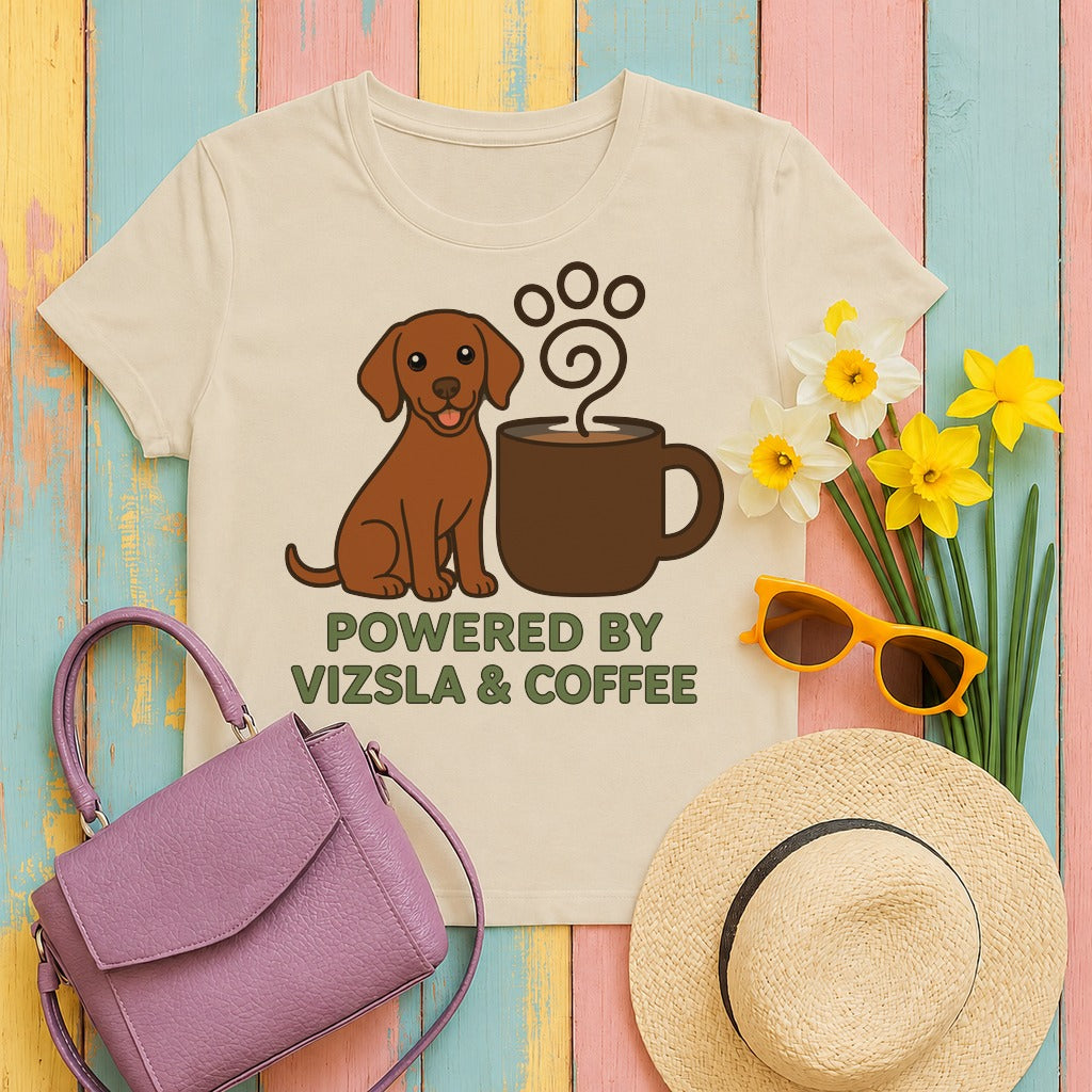 Powered By Vizsla & Coffee t-shirt