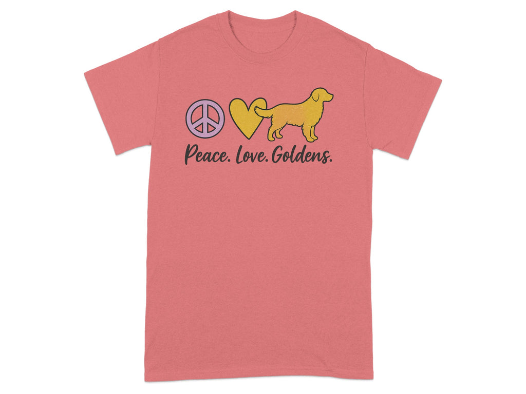 Peace Love Goldens Dog Lover T-Shirt Perfect Gift