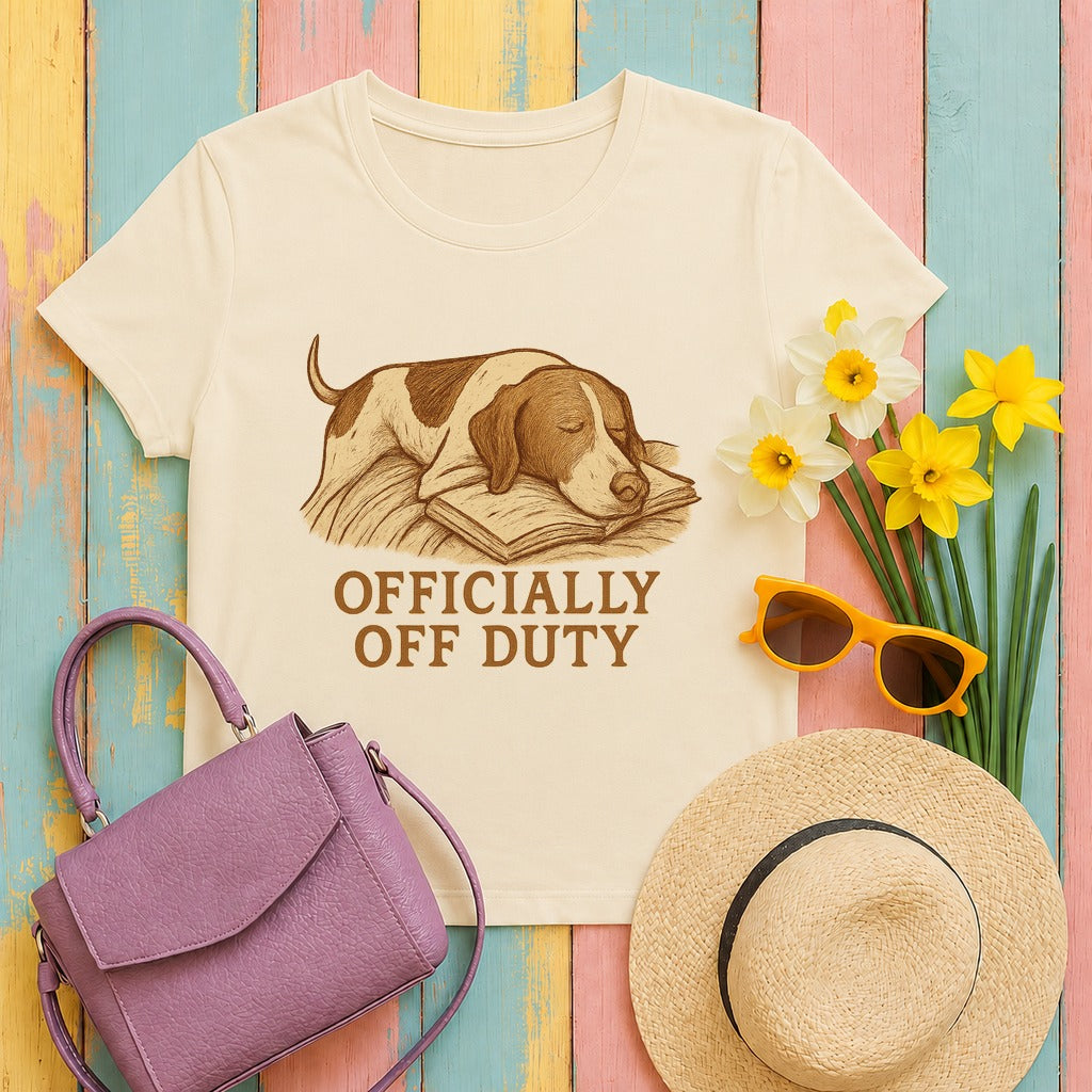 pointer officially-off-duty tee flat lay hero