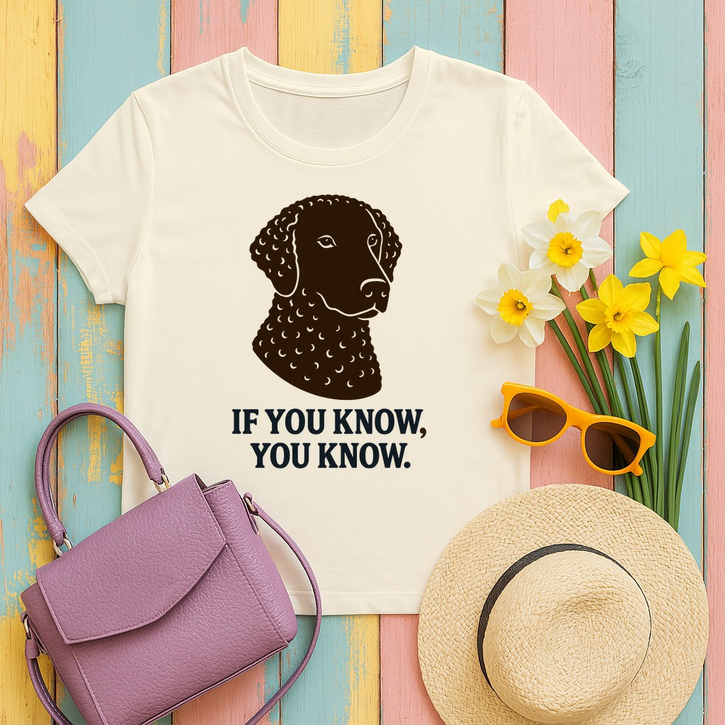 Curly-Coated Retriever If You Know You Know Tee in Natural