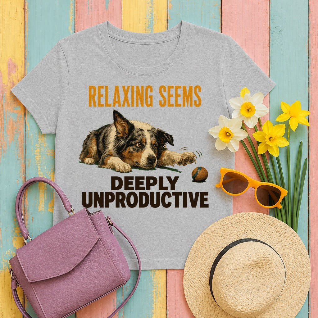 Relaxing Seems Unproductive Aussie T-Shirt in Sport Grey