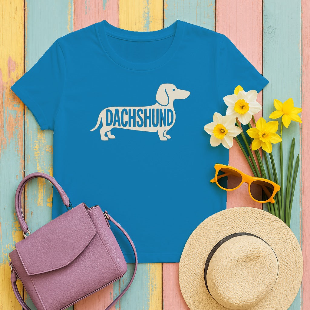 Dachshund Silhouette T-Shirt in Sapphire