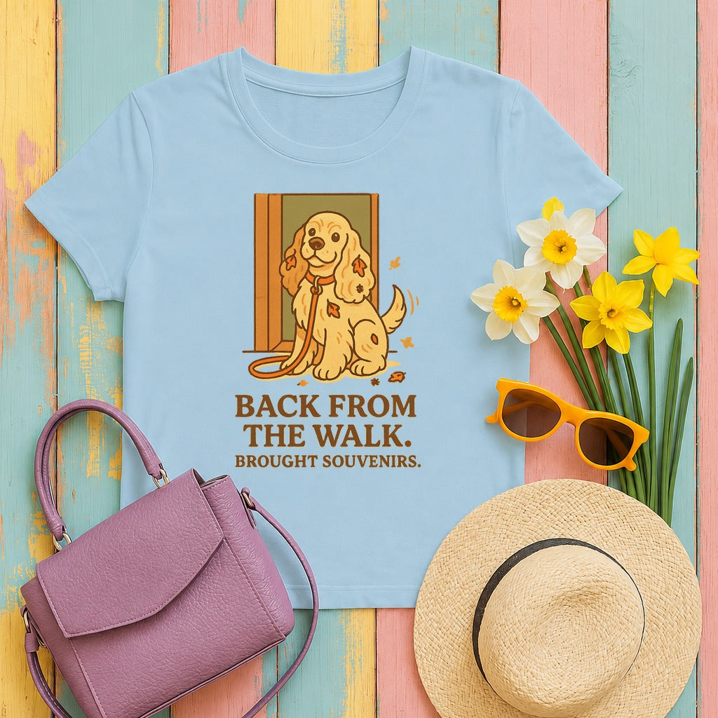 Cocker Brought Souvenirs Tee in Light Blue