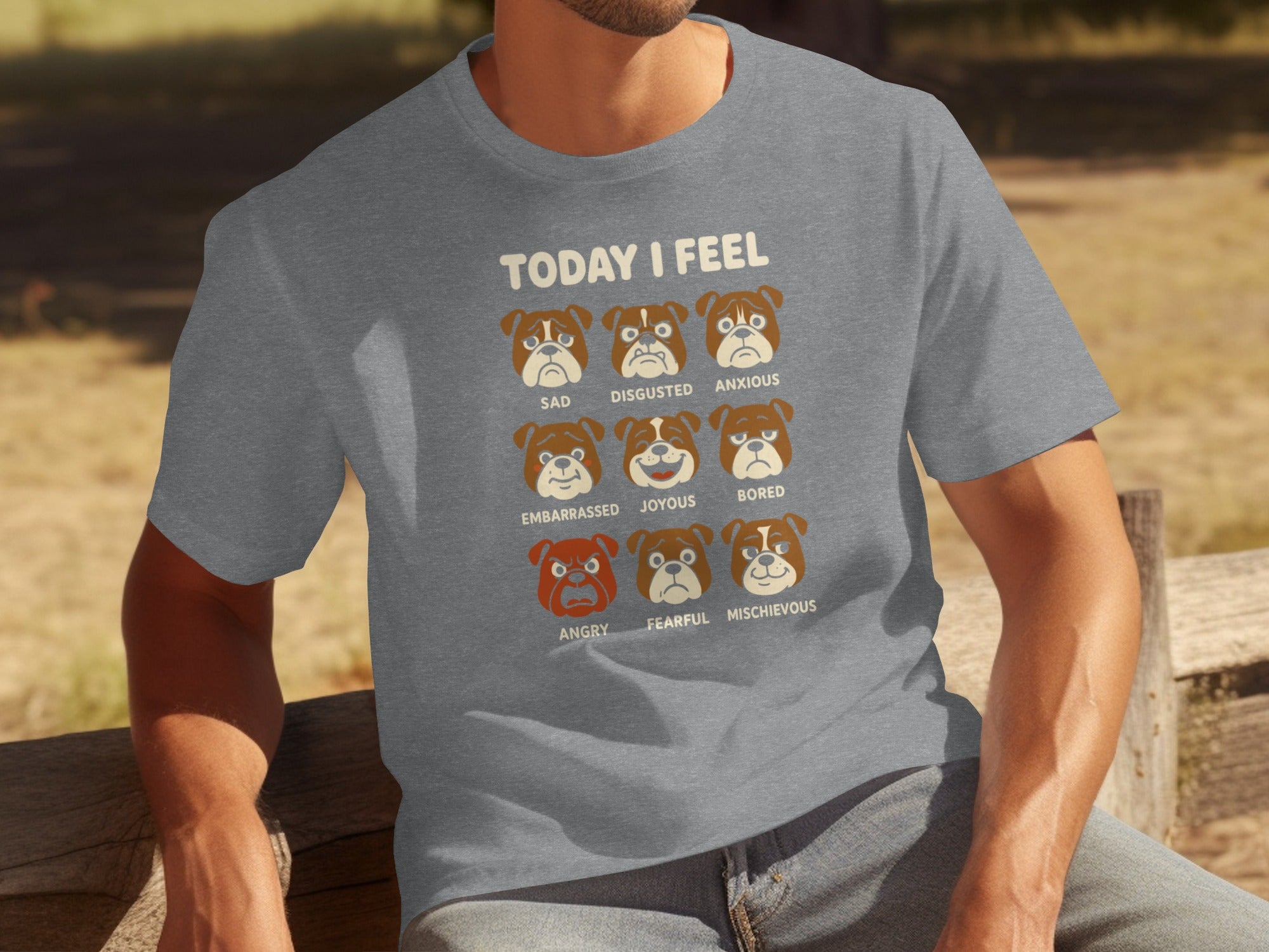 Today I Feel Graphic Tee with Various Dog Expressions