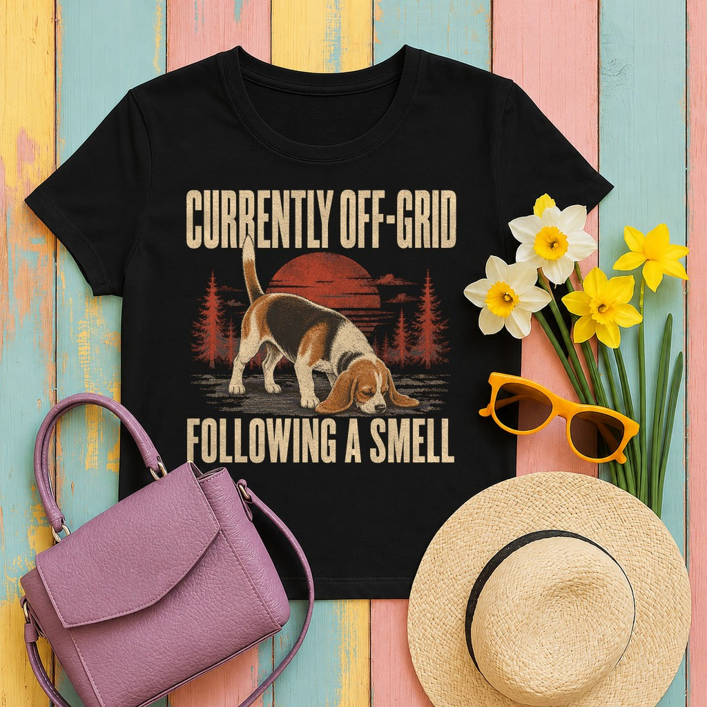 Off-Grid Beagle  T-Shirt in Black