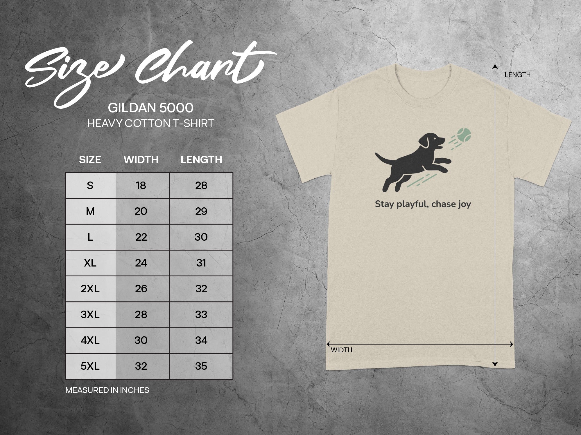 Stay playful chase joy T-shirt with dog and ball design