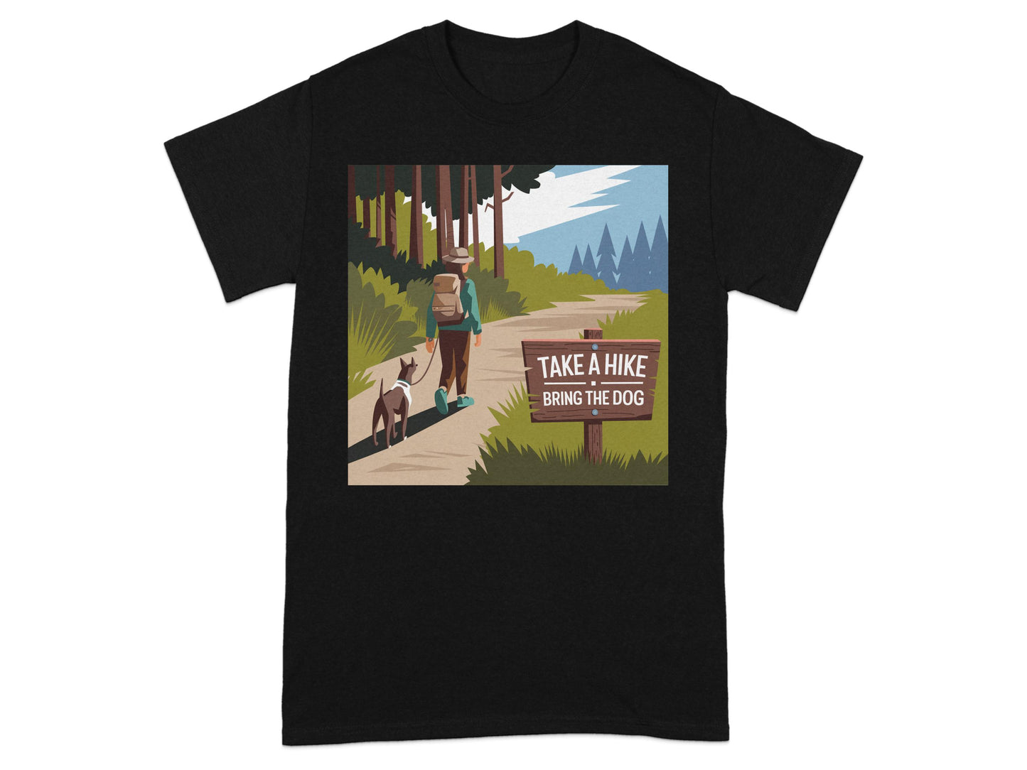 Take A Hike Bring The Dog Graphic Tee Shirt product