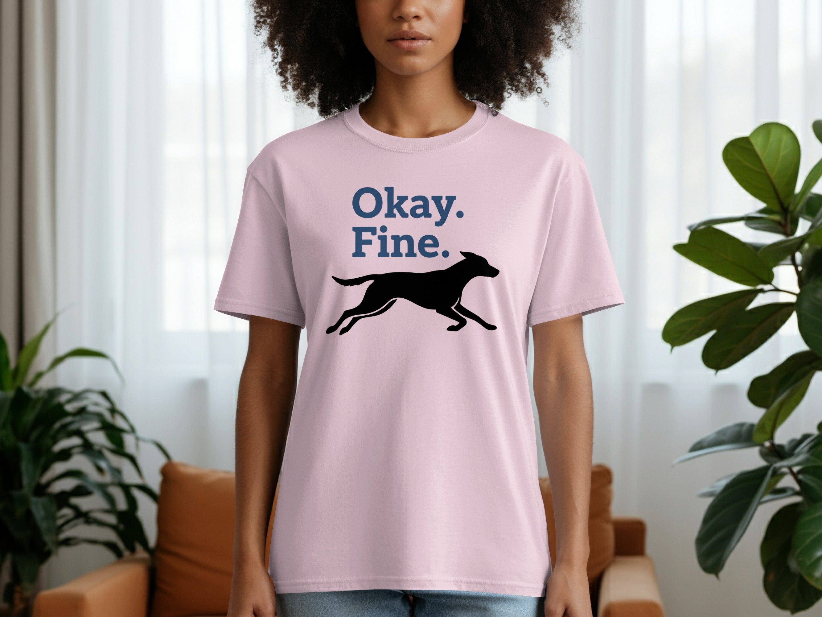 Okay Fine Dog Silhouette Graphic T-shirt Product