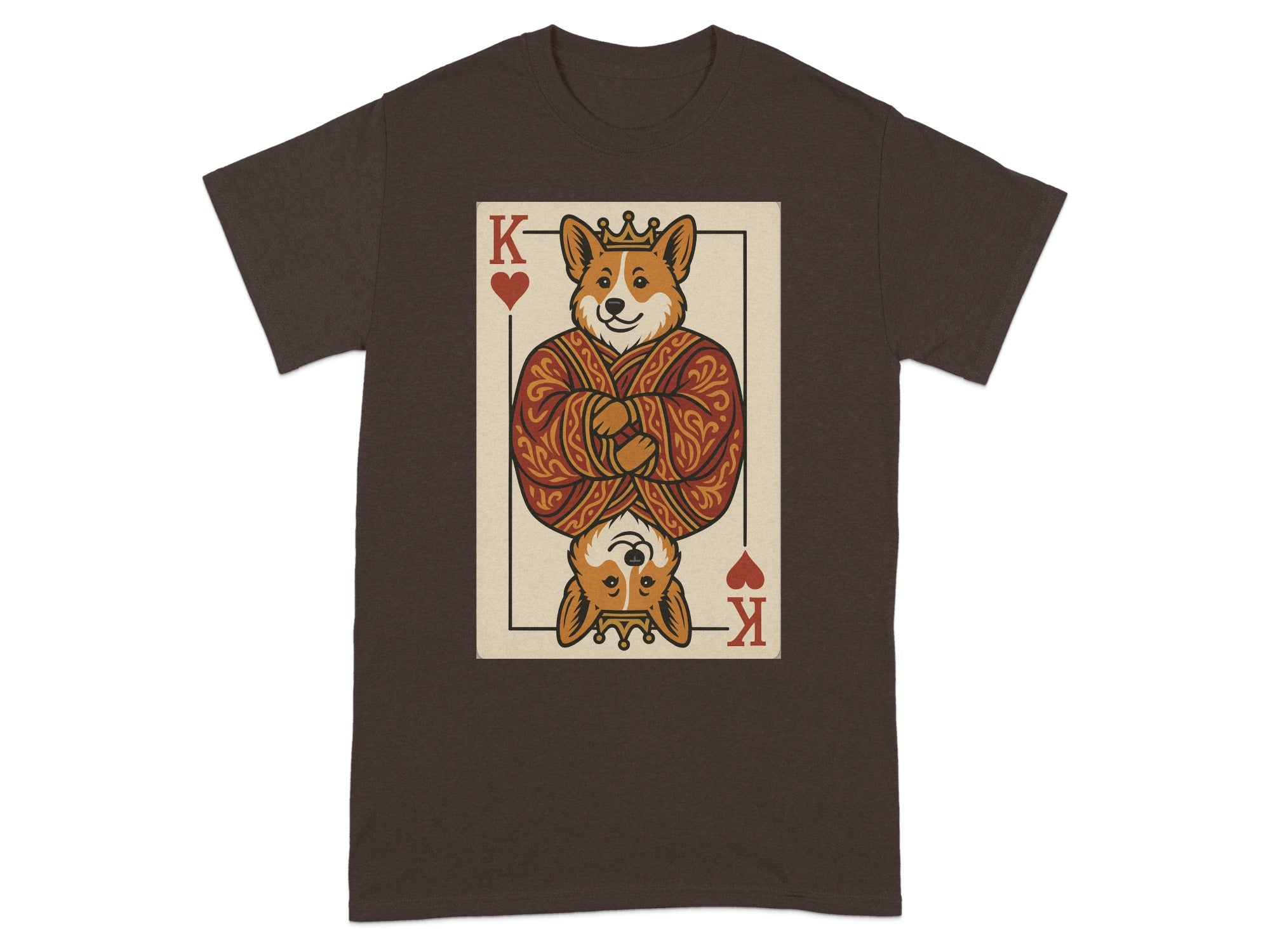 King Corgi Playing Card T-Shirt