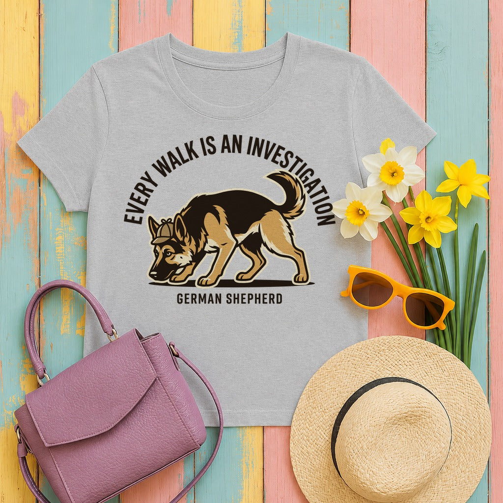 Investigator German Shepherd T-Shirt in Sport Grey
