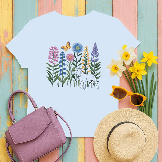 Floral Dog Graphic Tee Short Sleeve Shirt product